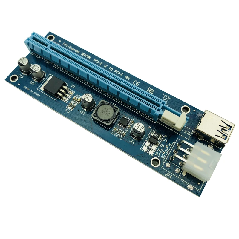 100 шт. синяя переходная карта pci-e 006C Express 1X 4x 8x 16x удлинитель PCI E USB 3,0 удлинитель адаптер карта SATA 15pin для Майнинг Биткойн шахтер