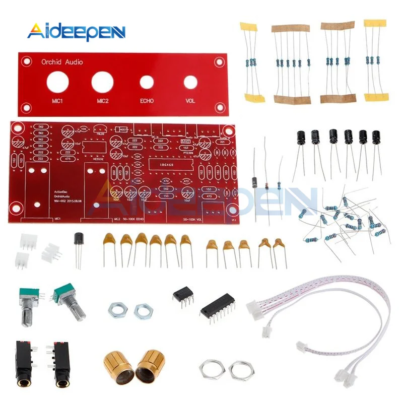 

PT2399 Digital Microphone Amplifier Board DIY Kit 9V-24V Karaoke Plate Reverb Preamplifier Reverberator Suite Components NE5532