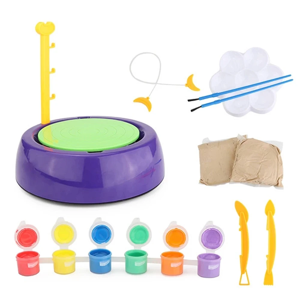 Ideal  Mini DIY Handmade Ceramic Pottery Machine Electric Toys For Boys Girls Pottery Wheels Arts And DIY 