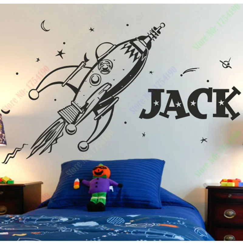 Free Shipping New style ROCKET wall sticker space boys bedroom stickers