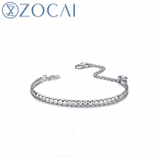 ZOCAI дизайн Аметист/Гранатовый браслет 18 к белое золото 0,20 CT Алмазный подарок браслет ювелирное изделие Z00213
