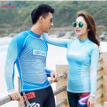 Мужские эластичные компрессионные рубашки Keep Fit фитнес с длинным рукавом база Рашгард для женщин серфинг тренировки Дайвинг рубашки для купания гидрокостюмы