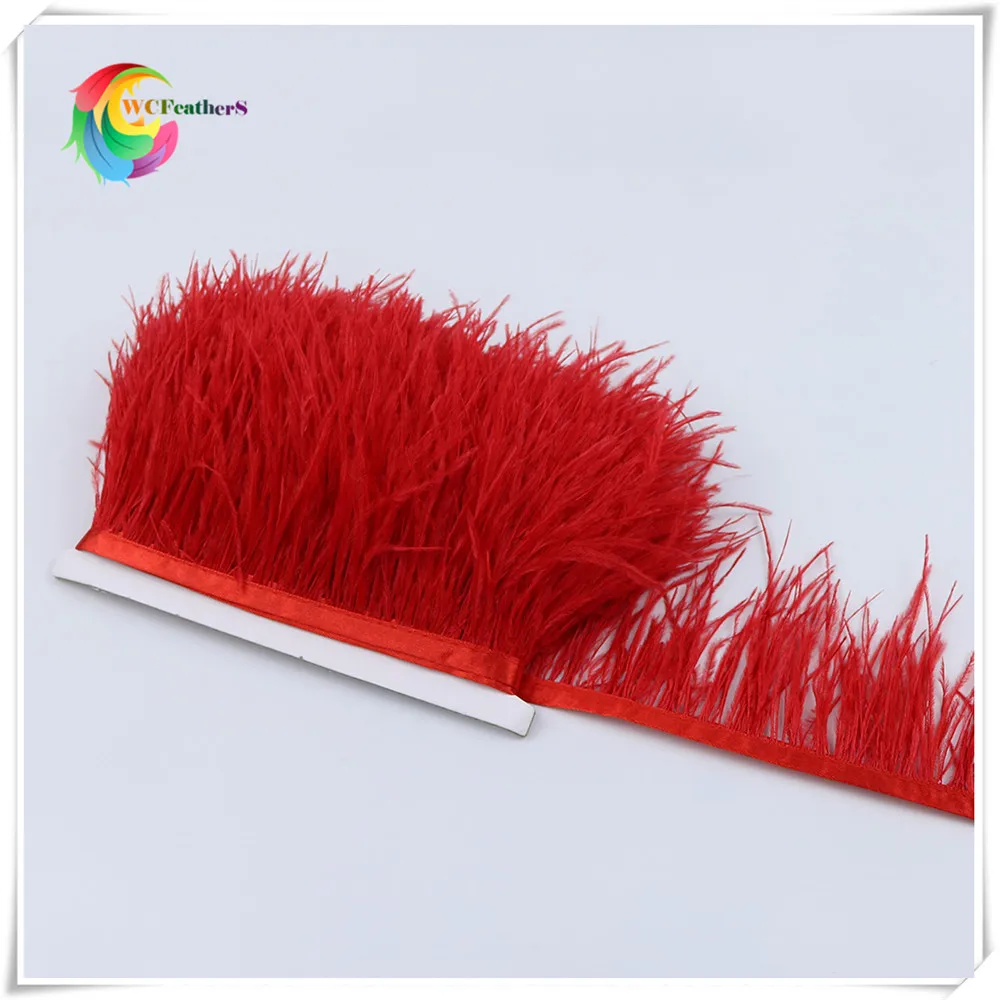 

Wholesale Red Natural ostrich feather Trimming height 8-10cm feathers for DIY wedding party dress decoration craft