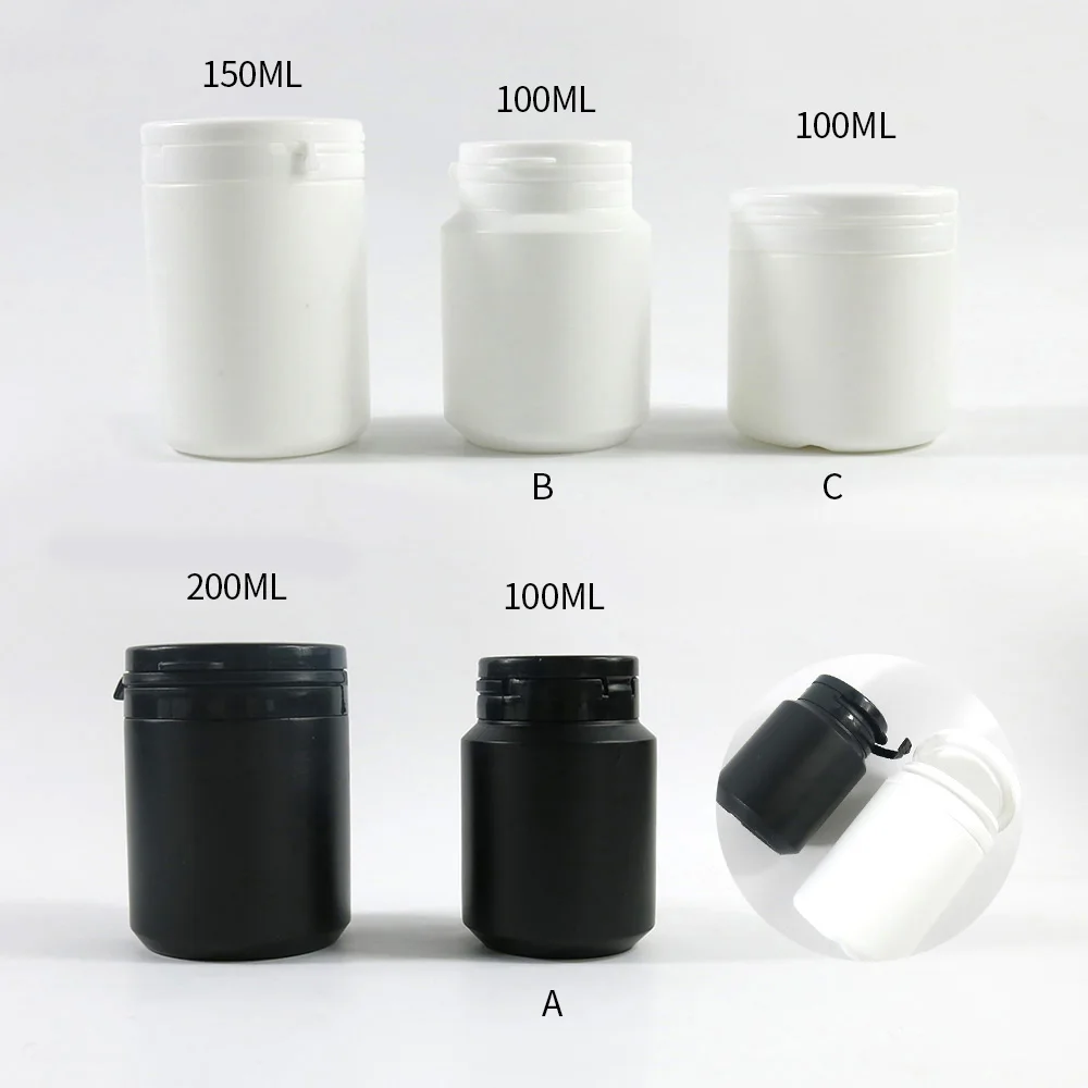 

30 X 100ml 150ml 200ml HDPE Solid White Pharmaceutical Pill Bottles For Medicine Capsules Container Packaging with Tamper Seal