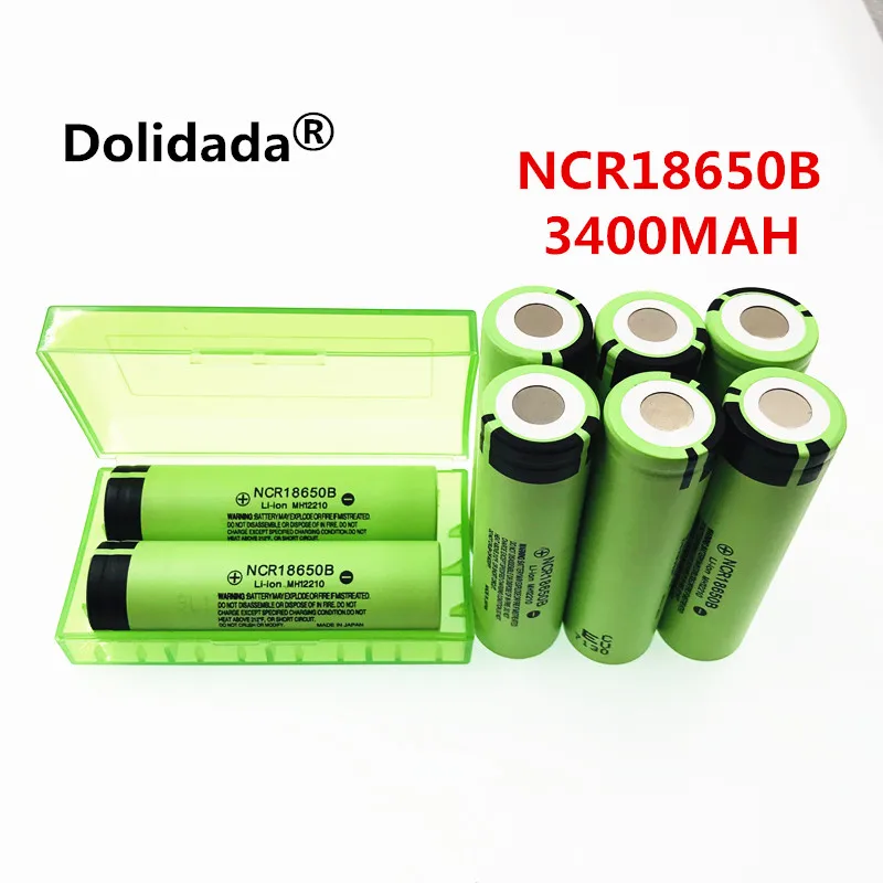 Dolidada Оригинальная 18650 батарея 3400 мАч 3,7 в литиевая батарея для panasonic NCR18650B 3400 мАч 3,7 в фонарик батарея - Цвет: 8pcs battery