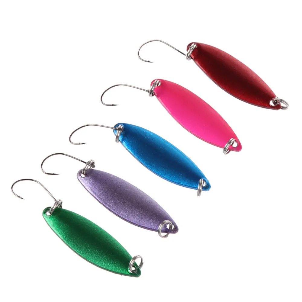 

5 Pcs/Bag 3g Fishing Sequin Mixed Color Metal Baits Spoon pesca Lure Hook Hard Spinner