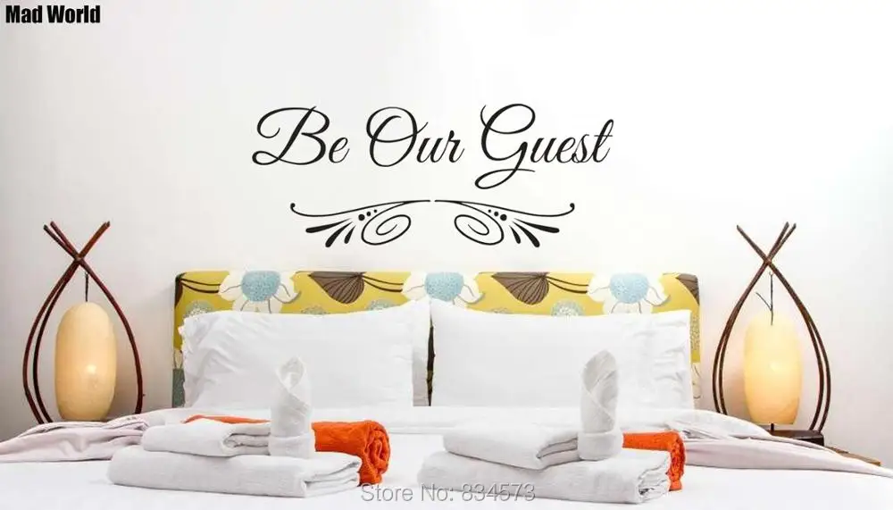 Be Our Guest Quote Guest Bedroom Entryway Wall Art Stickers Wall