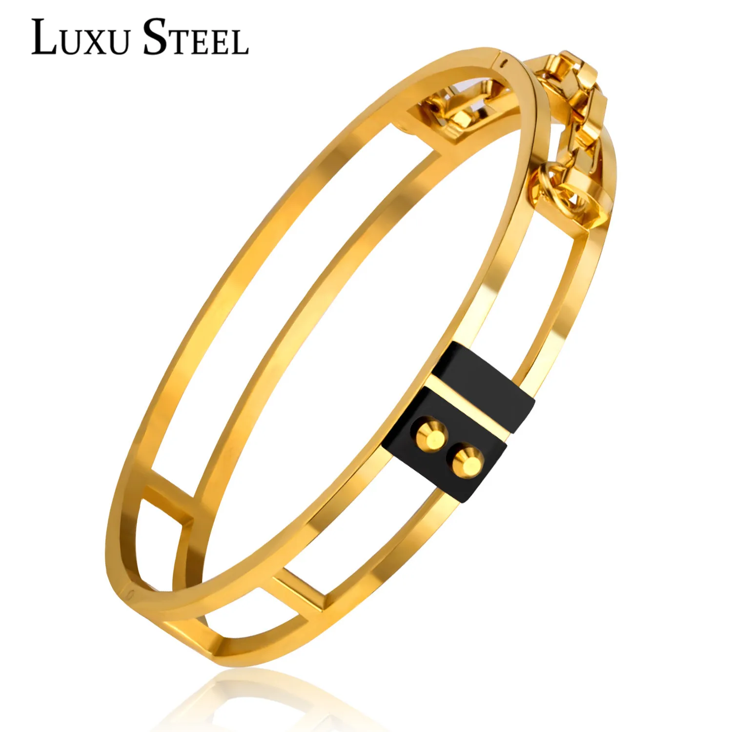Buy LUXUSTEEL New Trendy Style Gold Color Rivet