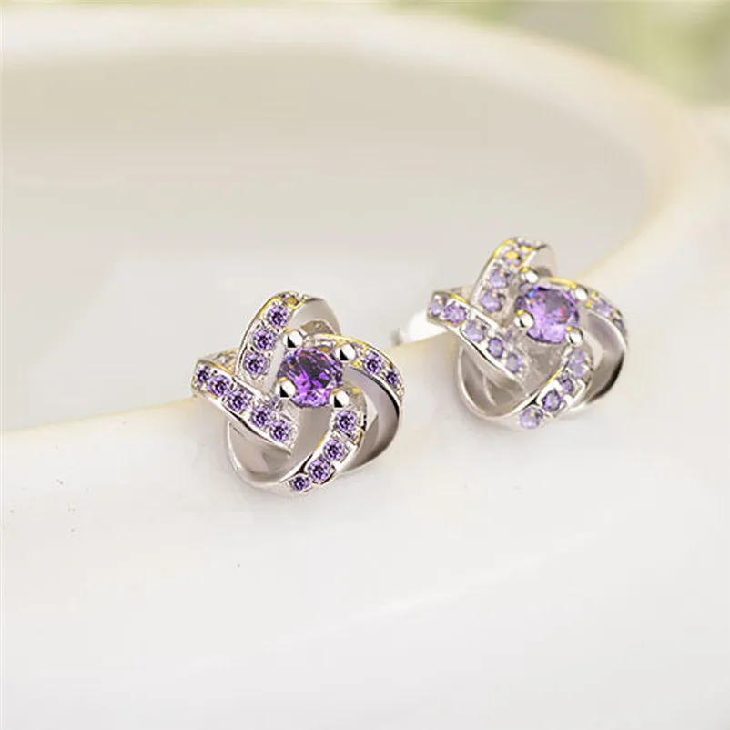 2018 Trendy earrings for women Simple Fashion Diamond Eternal Star Earrings Stud Earrings Jewelry earrings Brincos J04#N (8)