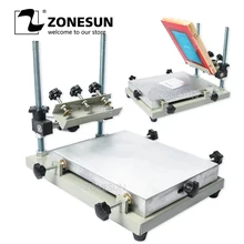 ZONESUN Высокоточный трафарет принтер шелкографический принтер SMT припойная паста шелкография машина для металла пластик дерево