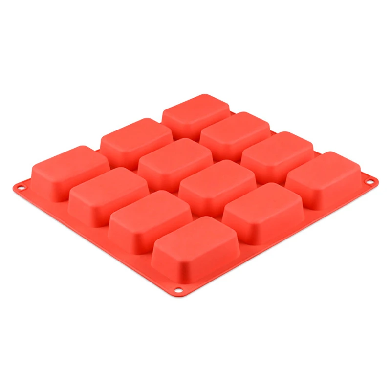 Aomily Silicone 12 Holes Bread Baking Pan Mould Tray Chocolate Cake Mould Dough Pastry Shaper Bakery DIY Baking Gadgets Helper