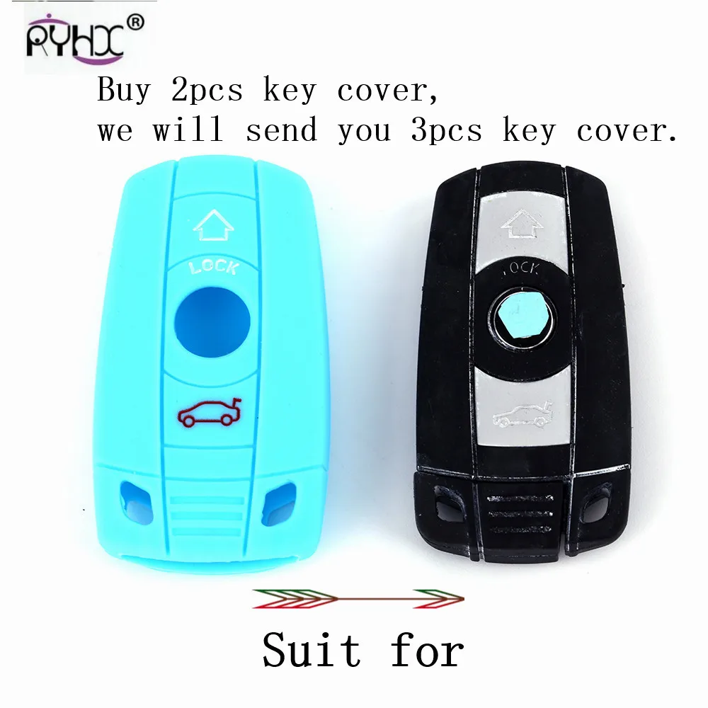 

3 Buttons Remote Silicone Smart Car Key Case Cover Protector For BMW E90 E60 E70 E87 3 5 6 Series M3 M5 X1 X5 X6 Z4