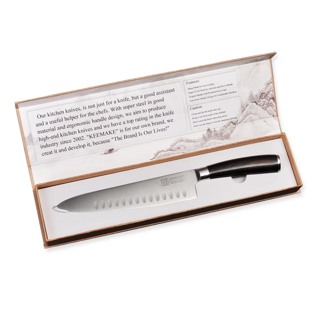 KEEMAKE 8.5 inch Chef Knife German 1.4116 Steel Blade Chef's Santoku Kitchen Knives Color Wood Handle with Exquisite Box Gift KEEMAKE 8.5 inch Chef Knife German 1.4116 Steel Blade Chef's Santoku Kitchen Knives Color Wood Handle with Exquisite Box Gift