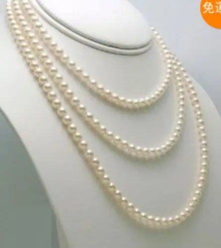 

Free shipping SUPER LONG 100 INCH 7-8MM WHITE AKOYA CULTURED PEARL NECKLACE Circle AAAA+