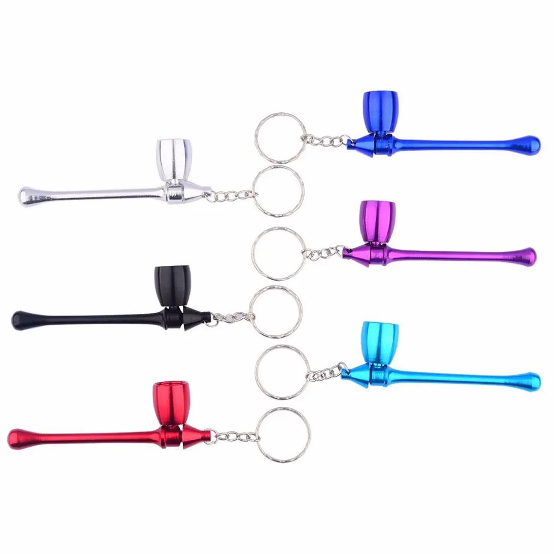 Newest Metal Pipe Mushroom Keychain Key Chain Portable Mini Weed