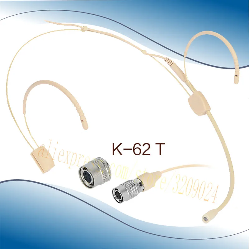 Головная гарнитура, конденсаторный микрофон, микрофон для Shure, Audio-Technica, Sennheiser, MiPro, беспроводной микрофон для караоке - Цвет: K-62T