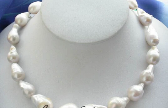 

ddh002606 17" 23mm white drip baroque keshi reborn pearl necklace