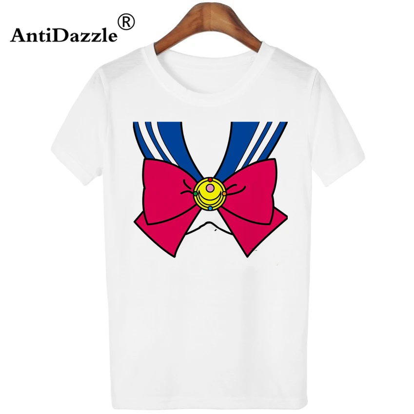 Antidazzle Сейлор Мун повседневная женская футболка Moon крутая футболки топы с круглым