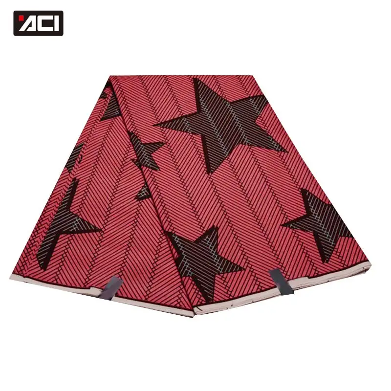

ACI Star Pattern African Wax Fabric 2019 New Ankara Nigeria Wax 6 Yards Wholesale Shaoxing Textile African Print Fabric For Girl