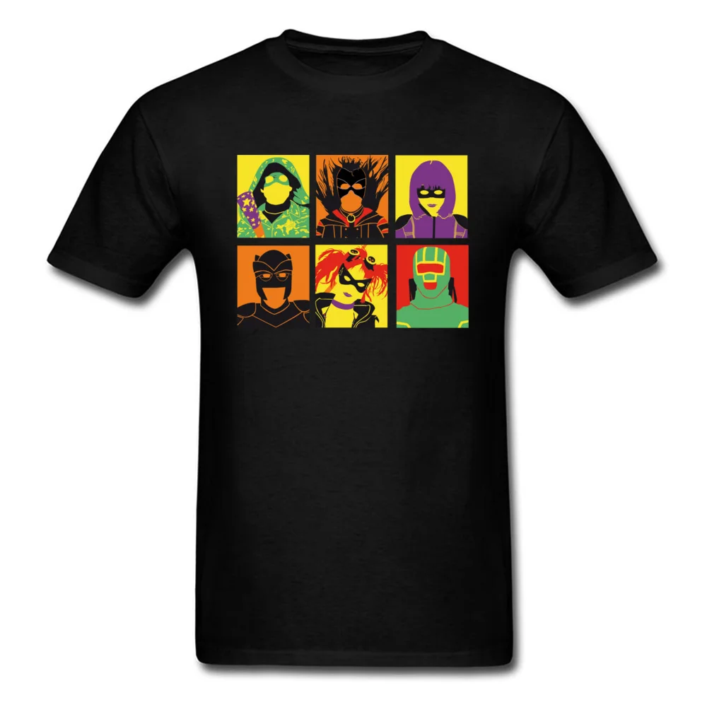 Faddish Kick Ass Pop Art Cool Short Sleeve Tshirts Mother Day O-Neck Pure Cotton T Shirt for Men Tee-Shirts Crazy Kick Ass Pop Art black