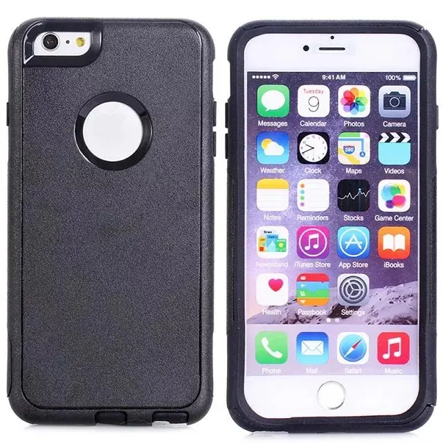 DHL жесткий пластиковый чехол для iphone 6 plus 6s plus, пластик+ ТПУ 2 в 1 чехол для iphone 6 plus 6s plus 100 шт./партия - Цвет: Black