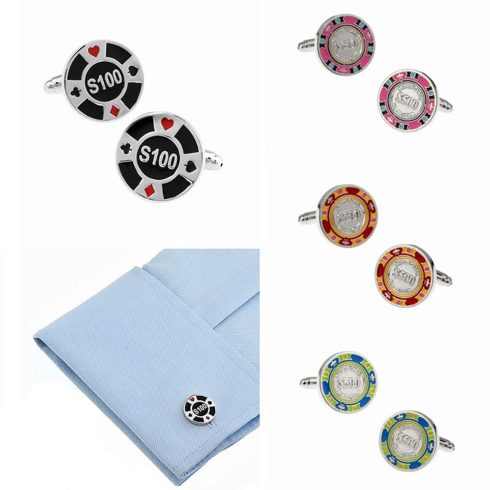 

Mens Wedding Cufflinks Novelty Fancy Chip & Clean Cloth