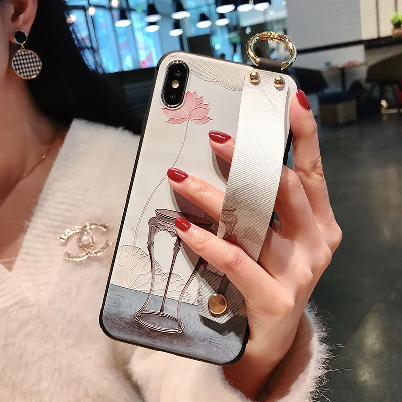 

For Samsung Galaxy A30 a40 a50 a60 a70 a10 a20 M20 Cover Soft TPU Wrist Strap Case For Samsung A10 20 30 40 50 60 70 Holder Phon
