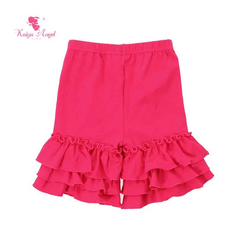 Kaiya Angel Ruffle Shorts Hot Pink Cotton Children Girls Shorts With