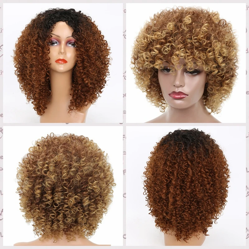 MERISI HAIR Long Kinky Curly Afro Wig Blonde Mixed Brown Color Synthetic Wigs for Black Women Heat Resistant Fiber 250g MERISI HAIR Long Kinky Curly Afro Wig Blonde Mixed Brown Color Synthetic Wigs for Black Women Heat Resistant Fiber 250g