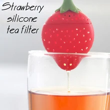 2 шт многоразовый чайный пакетик в форме клубники, ситечко для чая, нетоксичный Силиконовый Фильтр для заварки чая, чайный пакетик, аксессуары для чайника, кухонные инструменты