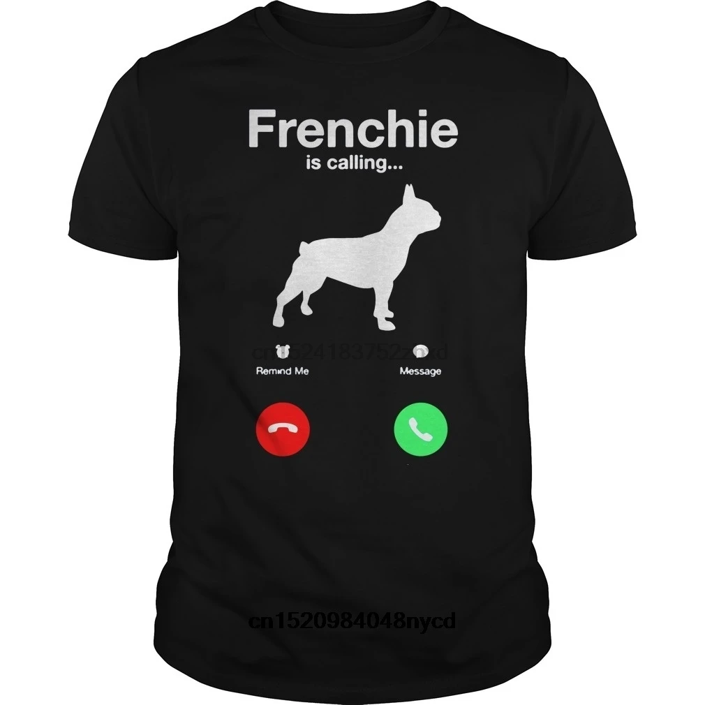 

Frenchie Bulldog Is Calling Mens Cotton Short Sleeve T-Shirt