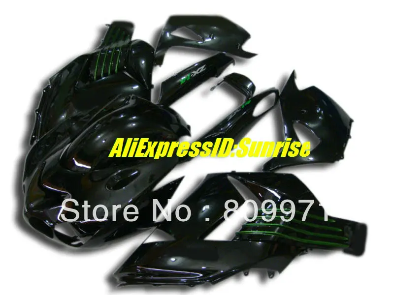 

Injection mold Fairing kit for KAWASAKI Ninja ZX14R 06 07 ZX-14R 2006-2007 ZX 14R 2006 2007 ABS Gloss black Fairings set