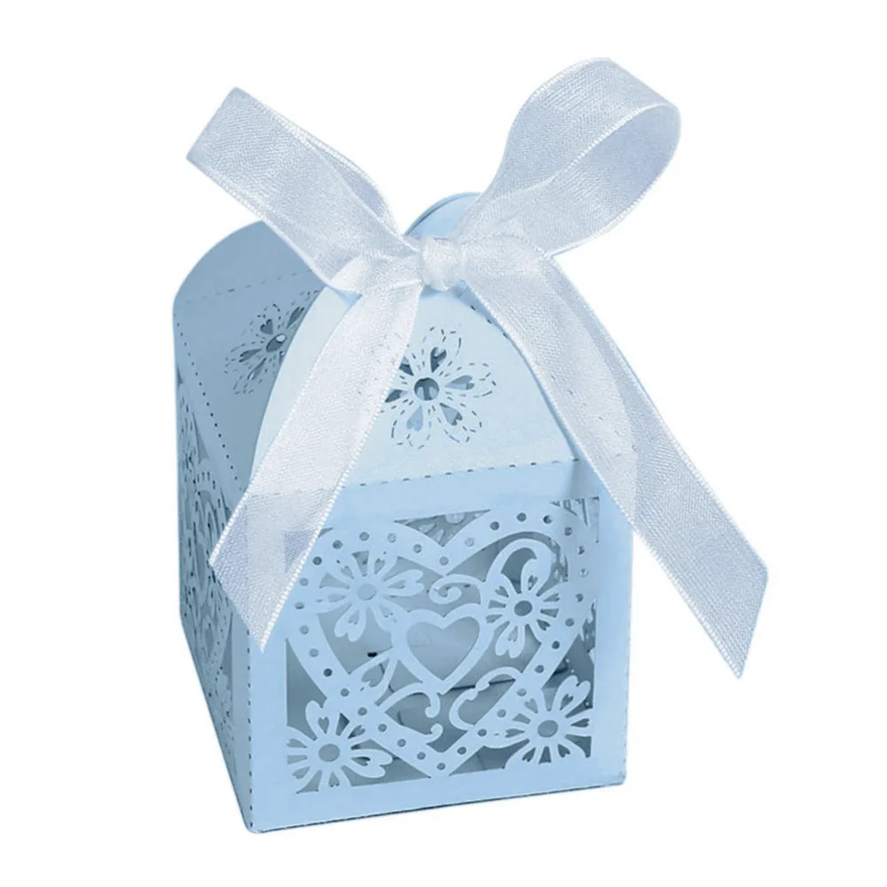 50 шт. Baby Shower коробка конфет коробки для свадебных подарков с лентой подарки для гостей Вечеринка дня рождения события украшения поставки