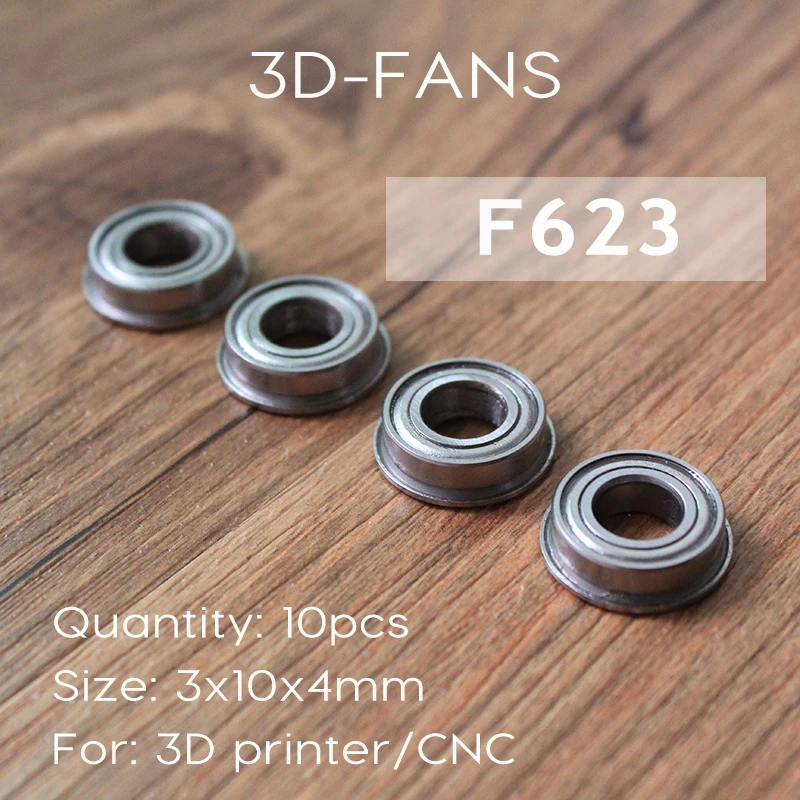 10pcs/lot F623 ZZ Flange Bushing Ball Bearings F623ZZ 3*10*4 mm for 3D printer 10pcs/lot F623 ZZ Flange Bushing Ball Bearings F623ZZ 3*10*4 mm for 3D printer