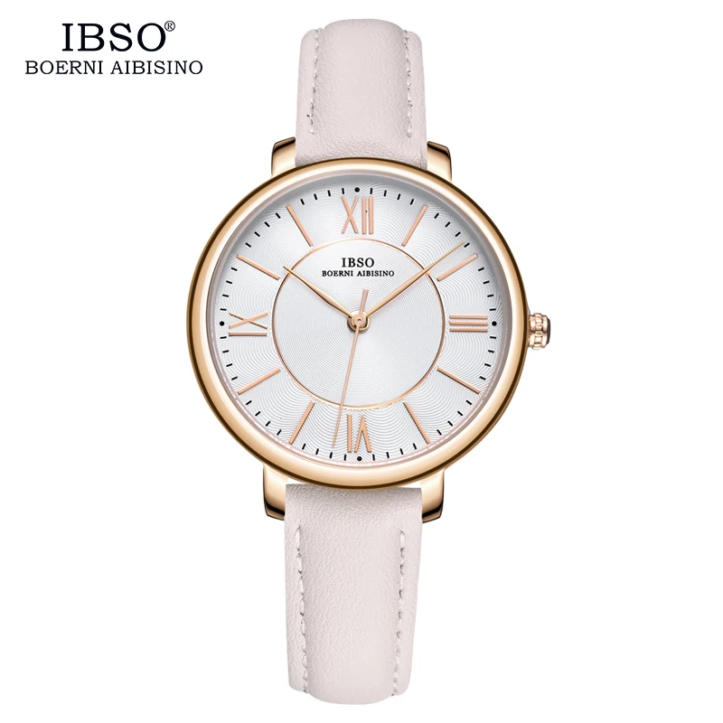 IBSO Fashion Women Quartz Watches Casual Genuine Leather Strap Quartz Watch Ladies Wristwatches Montre Femme relogio feminino bs top brand women watches elegant ladies quartz watch luxury diamond crystal dress watch female wristwatches montre femme