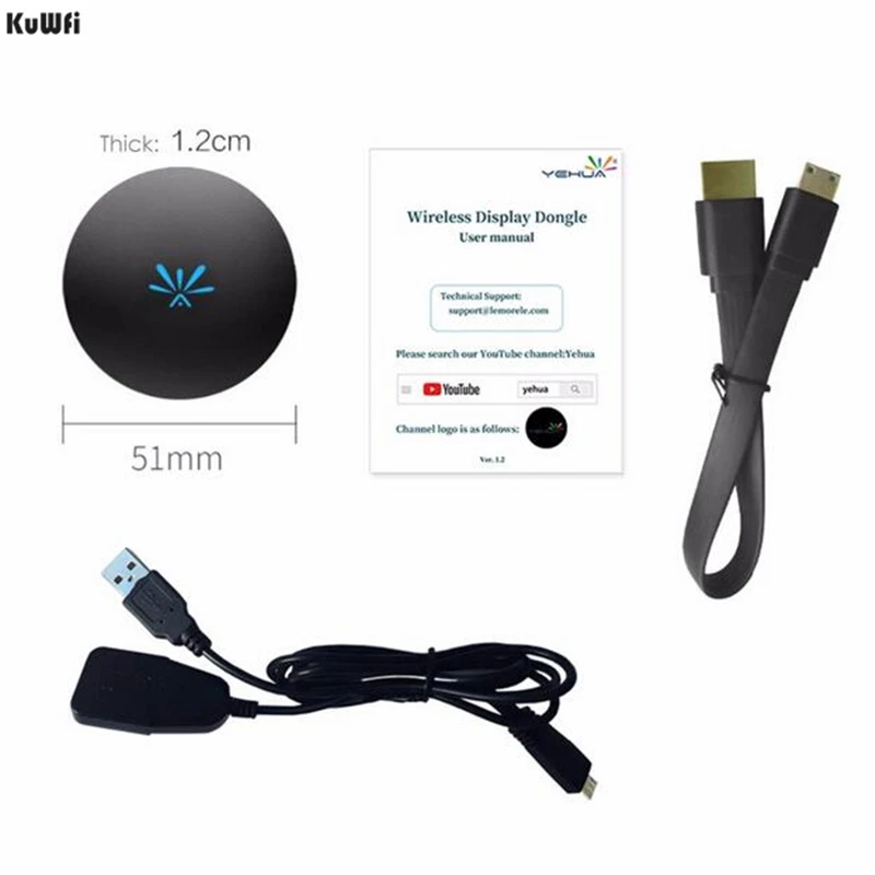 KuWFi tv Stick 2,4 GHz HD HDMI видео WiFi дисплей HD экран зеркальное отображение ТВ беспроводной ключ приемник для Google Chromecast Android