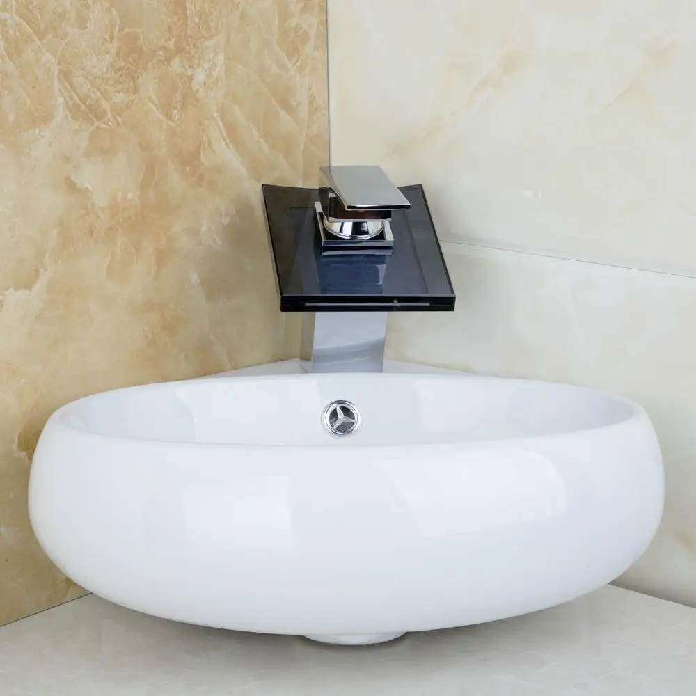 Kemaidi مجموعة الحمام السيراميك حوض المغسلة الحنفية مجموعة bacia torneira بيا عالية الجودة حوض غسيل الغرور و waterall الصنبور مع استنزاف Kemaidi مجموعة الحمام السيراميك حوض المغسلة الحنفية مجموعة bacia torneira بيا عالية الجودة حوض غسيل الغرور و waterall الصنبور مع استنزاف