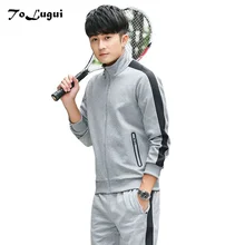 Мужской осенний спортивный костюм с длинным рукавом Модный комплект из двух предметов повседневный спортивный костюм мужской свитер+ брюки 2 шт Мужская одежда