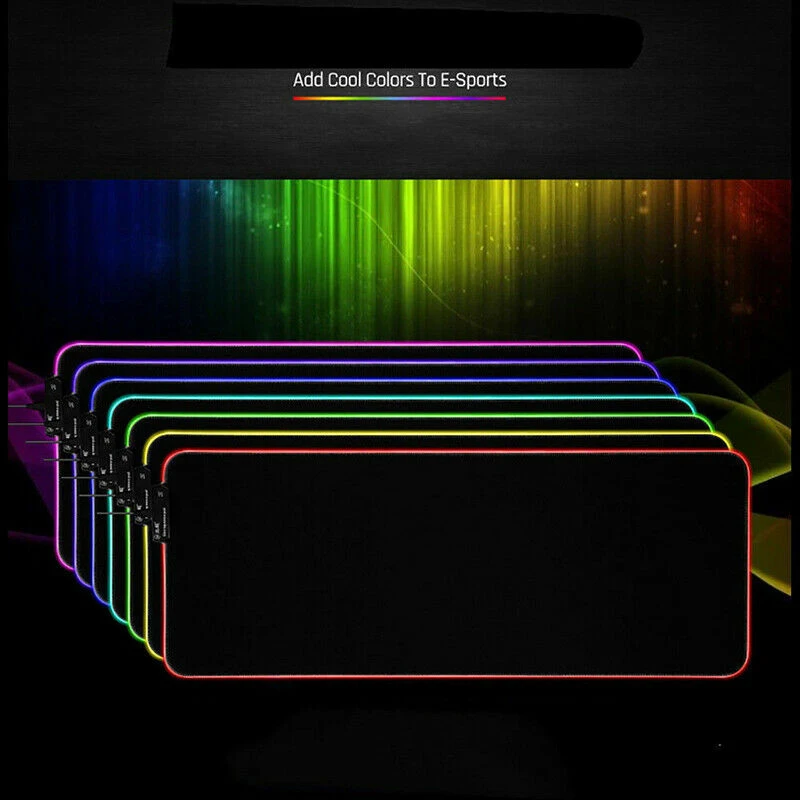 Led Mouse Pad Large gaming mouse pad RGB LED Lighting 7 Colorful Mousepad Mouse Mat computer lock edge Extended Keyboard For PC