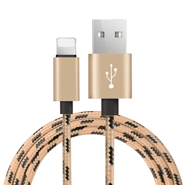 NOHON нейлон Быстрая зарядка данных USB кабель для Apple 8Pin для iPhone XS MAX XR X 7 6 8 5s Plus для iPad Mini зарядное устройство с интерфейсом Lightning шнур - Цвет: Золотой