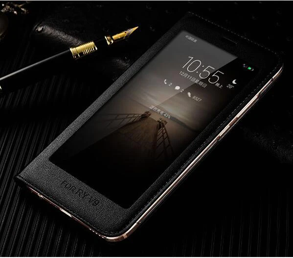 

huawei honor 8 pro case window original design luxury PU leather magnetic flip cover for huawei honor 8pro V9 smart Phone case