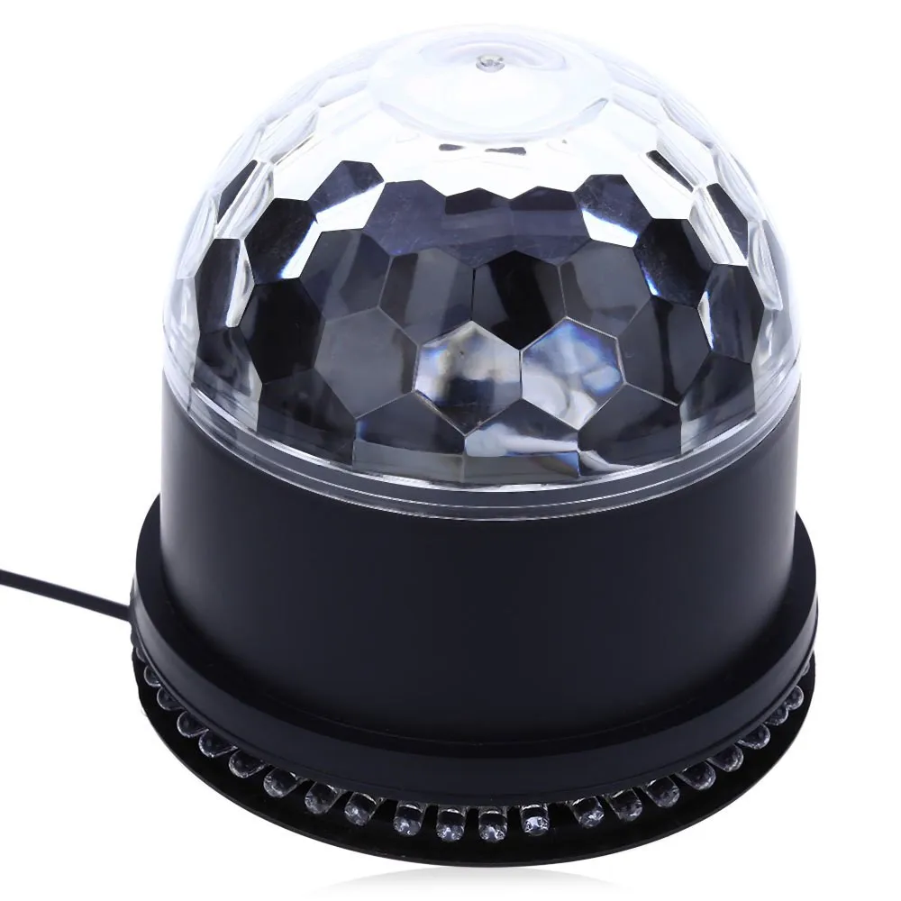 Horsten Mini 15 Вт 48 светодиодов диско вращающийся светильник «магический шар» изменение цвета RGB звук активированные огни для вечерние Диско клуб DJ шоу