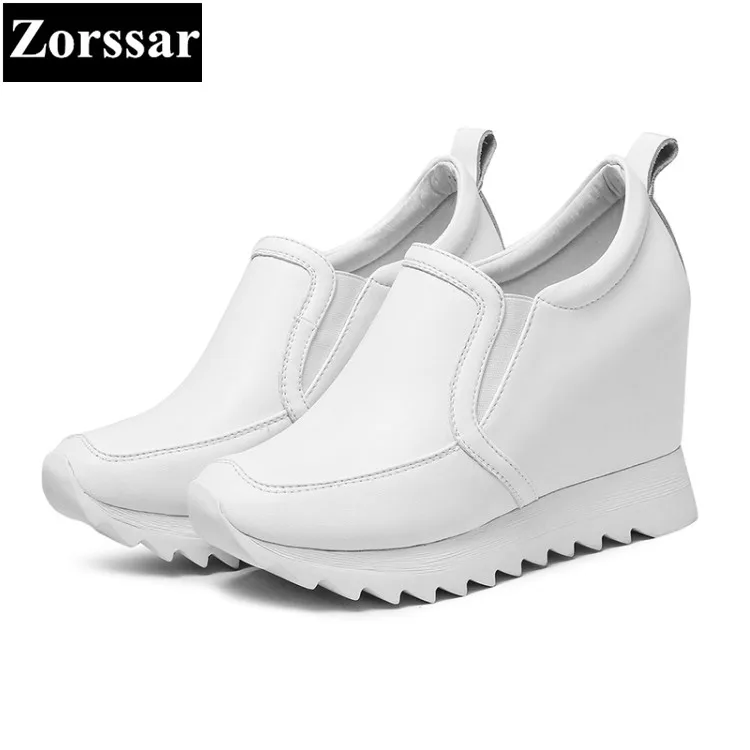 

{Zorssar} 2018 Fashion Women High Heels ladies wedge shoes Platform Pumps Woman height increase shoes casual slip on Women shoes