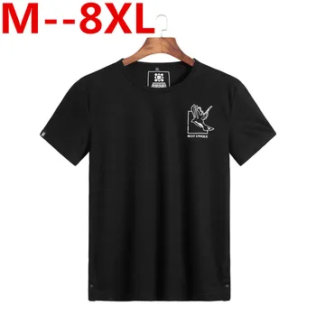 

10XL 8XL 6XL 5XL 4X Summer Mens Fashion T Shirts Print Black gray Brand Clothing Man's Short Sleeve Slim T-Shirts Plus Size Tees