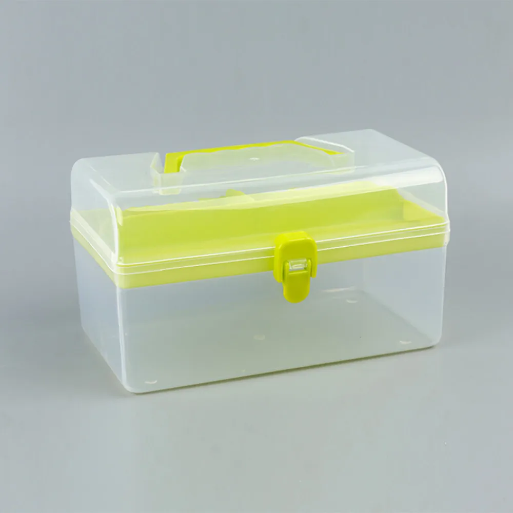 Многоцелевой прозрачный пластиковый портативный органайзер коробка для хранения Организация ремесла Инструменты медицина швейный набор# T2