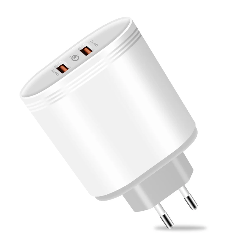 

2-Port Quick Usb Charge 3.0 36W USB Wall Charger EU/US Plug Qualcomm QC3.0 Travel Charger Adapter For iPhone Xiaomi Smartphone