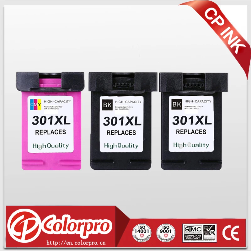 

CP 301XL Replacement for HP301 301XL Ink Cartridge for Deskjet 1000 1050 1510 2000 2050 2510 2545 2544 3000 3050 3055a (2BK/1C)