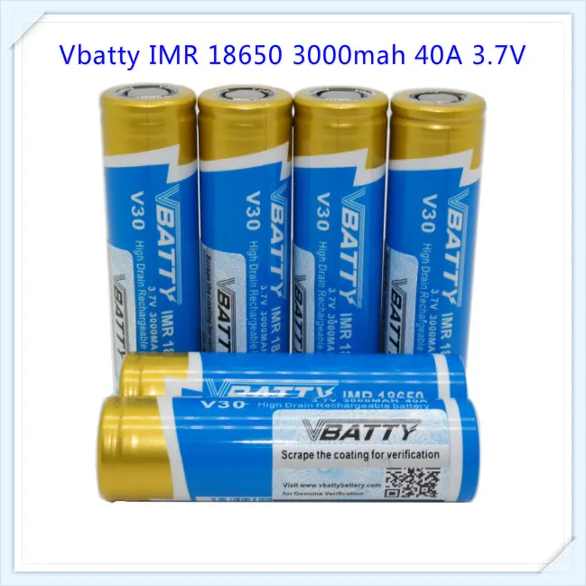 1 шт./лот Vbatty v30 IMR 18650 3000 мАч 40A 3 7 в батарея для SUBOX Mini Kangertech|battery a|3.7v batteryimr |