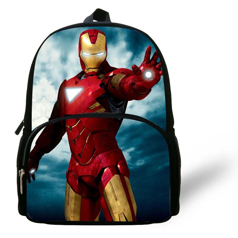 12 дюймов Прохладный Marvel Мстители школьные сумки рюкзак Детский мультфильм Ironman печати мешок для мальчиков девочек