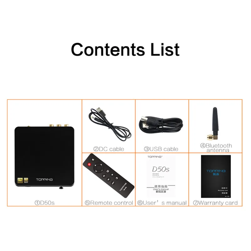 Декодер Hi Fi TOPPING D50s ES9038Q2M * 2 DAC Bluetooth 5 0 LDAC D50 DSD512 32 бит/768 кГц|Цифро-аналоговые